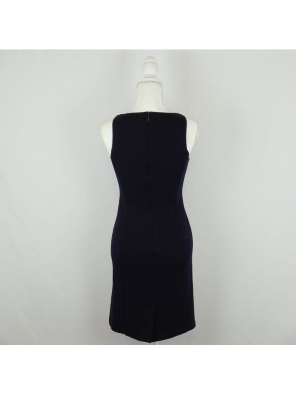 Banana Republic Women's Size 0 Navy Knit Wool Blend Scoop Neck Sheath Dress - Picture 3 of 10